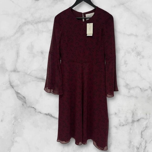 LK Bennett Dresses & Skirts - NWT LK Bennett Celia Purple Ruby Floral Shift Knee Length Dress Size 8